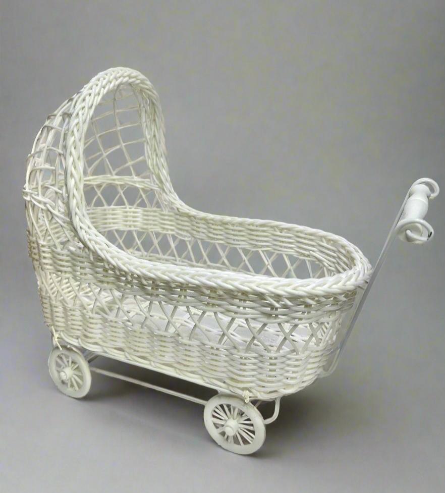 11'' Wicker Baby Carriage