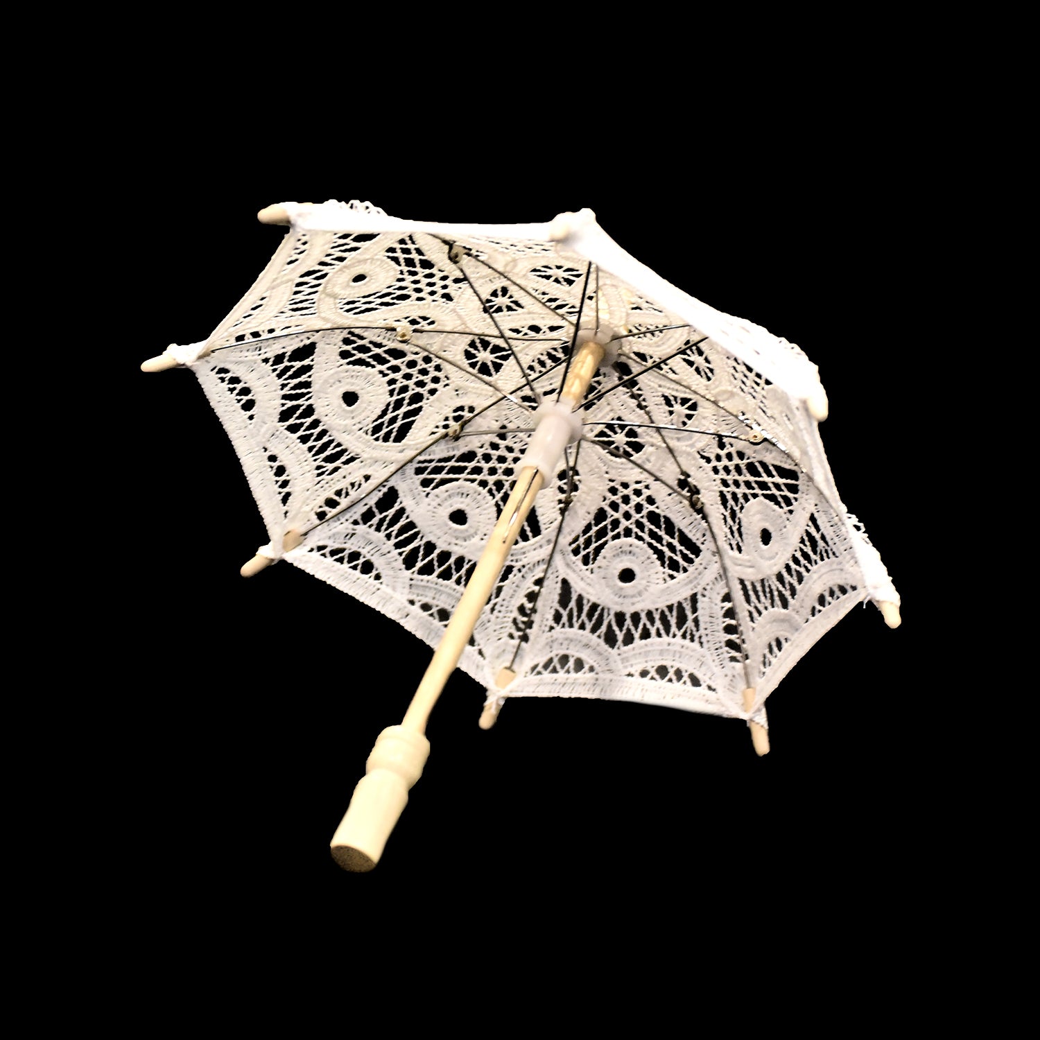 Ivory Battenburg Lace Parasol Umbrella - Wedding Bridal Accessory-475085