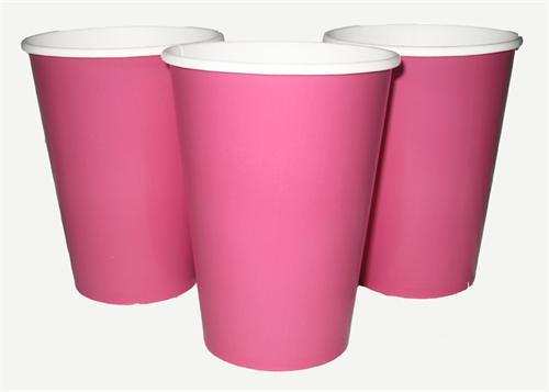 Paper Cups, 12 oz, Hot Pink, 10ct