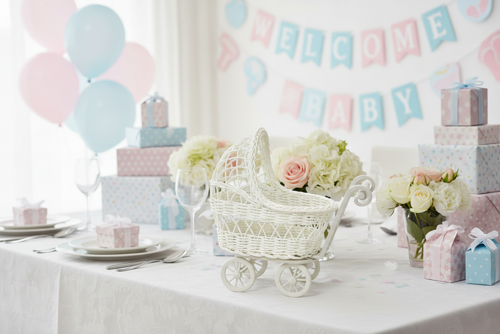 baby carriage centerpiece Baby Stroller Wicker Home Decor Baby Shower Centerpiece