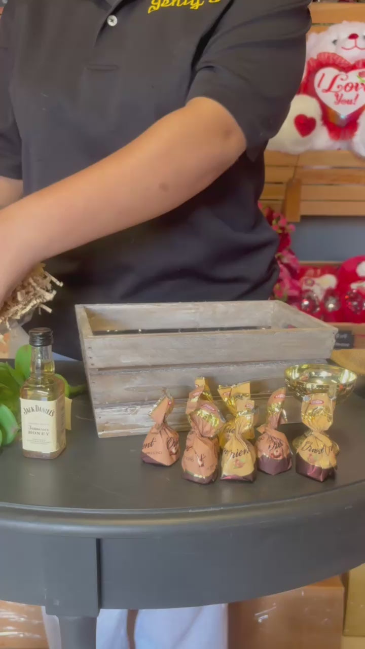 Rectangle Wooden Basket Crate Planters Set of 2