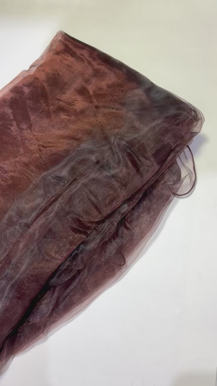 Brown Organza Table Overlay 80" X 80" Square(1 Piece)