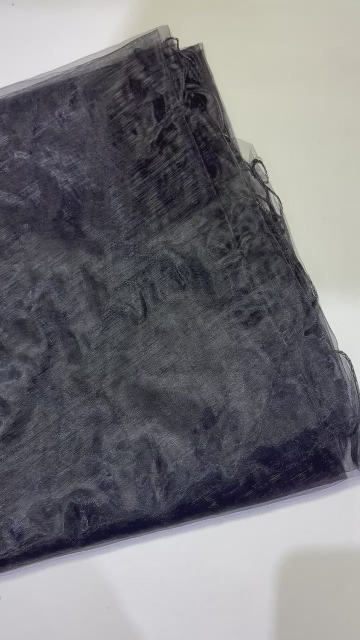 Black Organza Table Overlay 80" X 80" Square(1 Piece)