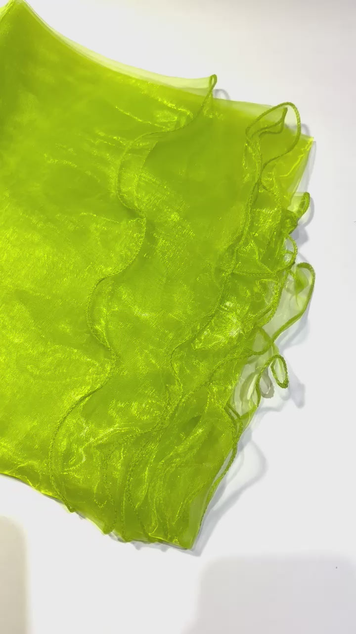 Apple Green Organza Table Overlay 80 X 80 Square(1 Piece)