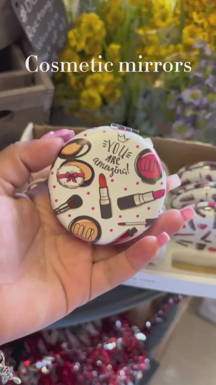 12 PCS Compact Mirror Assorted Design Party Favor for Mis Quince Sweet 16