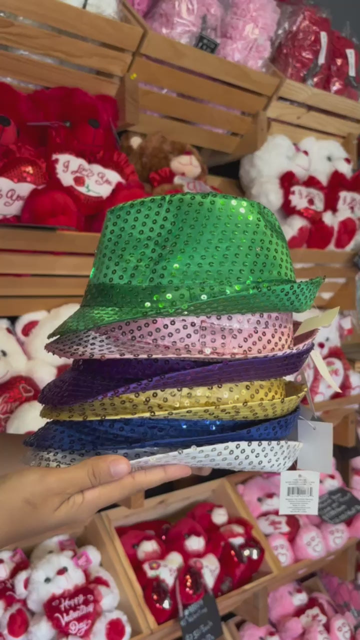 Light-Up Fedora Hat with 6 Lights- Gold