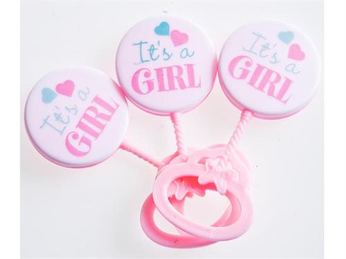 Plastic Mini Baby Rattle Pink ( 12 Pieces )