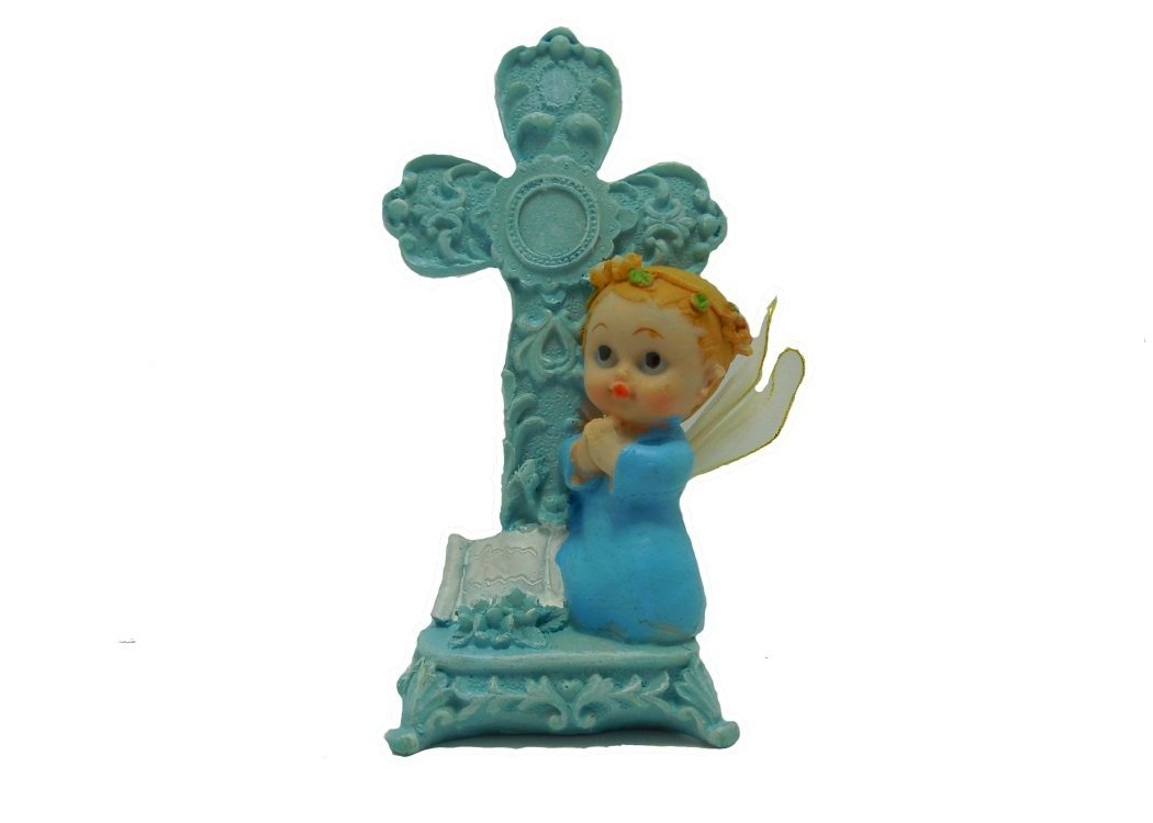6.5 Inch Praying Angel Figurine Baptism & Communion Party Favors Decoration Boy (12 Pieces)