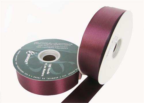 #9 Burgundy Flora Satin Ribbon 1- 7/16" X 100 Yards (1 Roll)