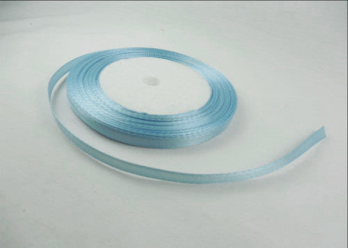 1/4" Light Blue Doubleface Satin Ribbon 20 Yards