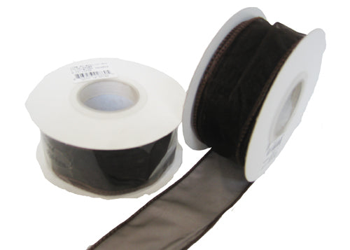 1-1/2" Organza Wired Ribbon Black (10 Yards)