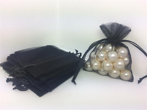 3 X 4 Black Organza Bags (24 Pieces)