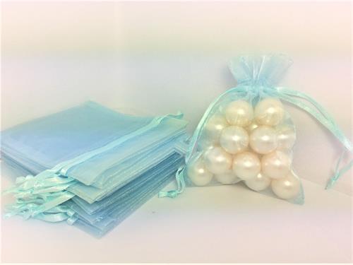 3 X 4 Light Blue Organza Bags (24 Pieces)