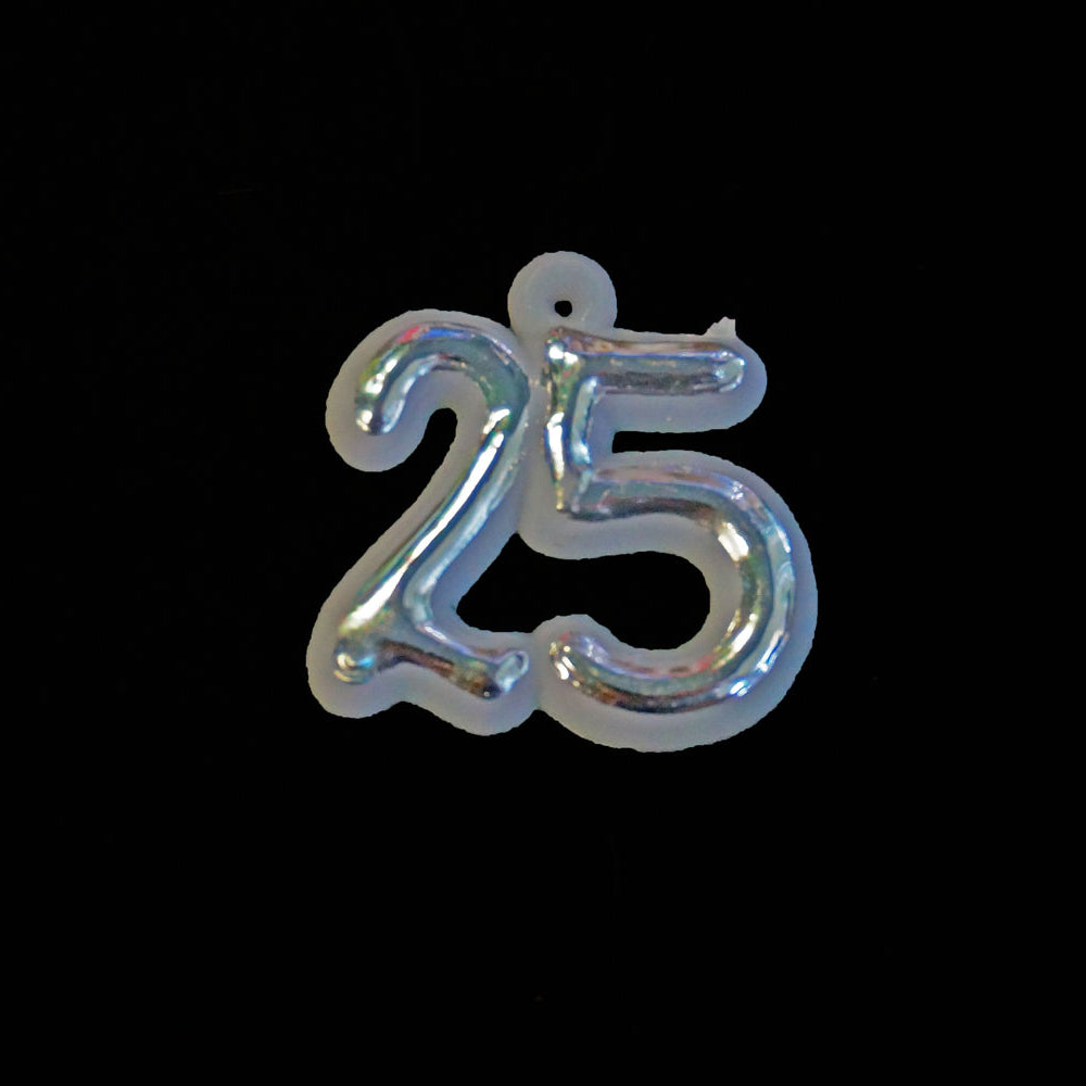 Miniature number 25 Sign Silver (144 pieces)