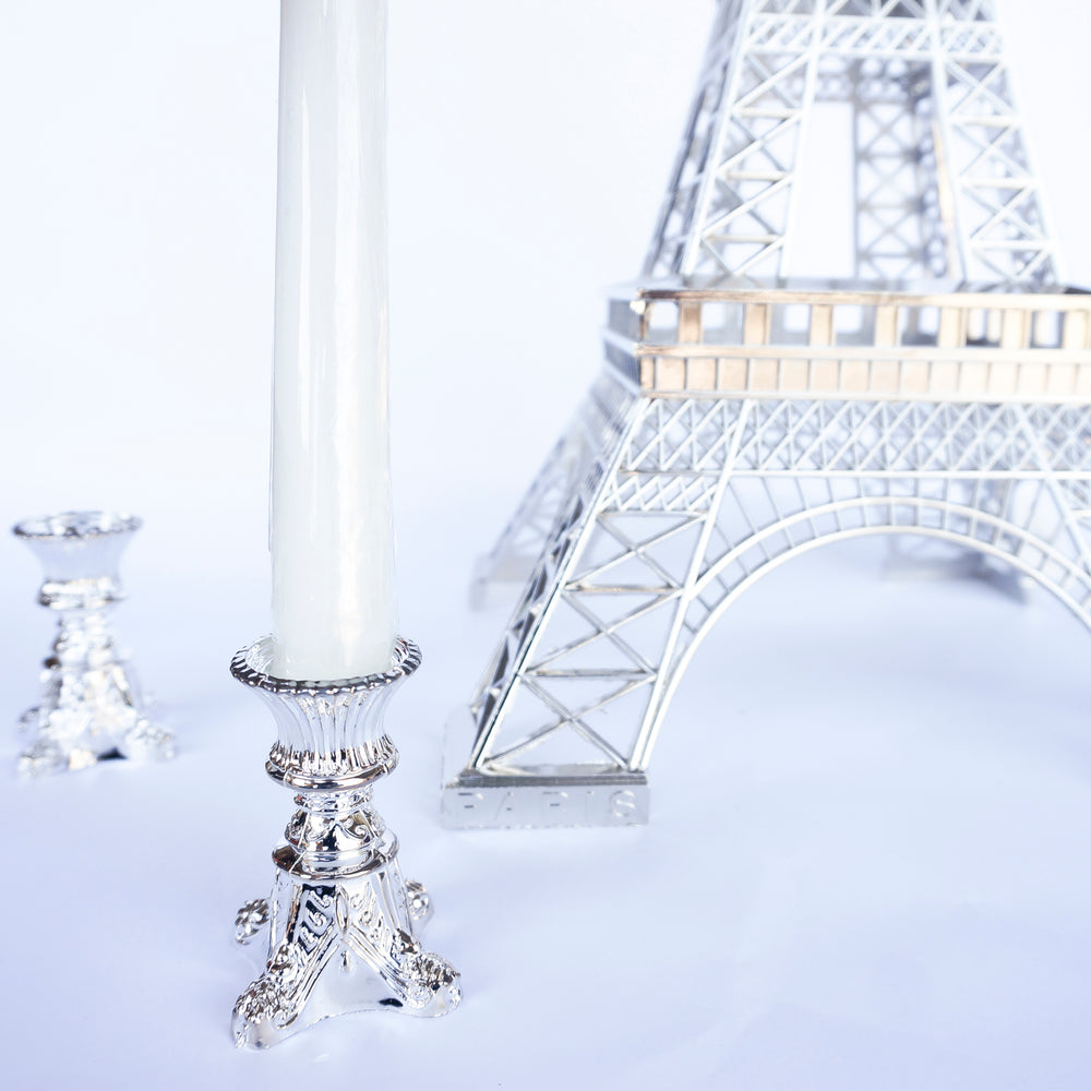 Plastic Taper Candle Holder silver