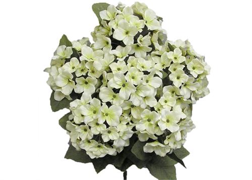 Satin Hydrangea Silk Flower Bush 7 Heads Cream