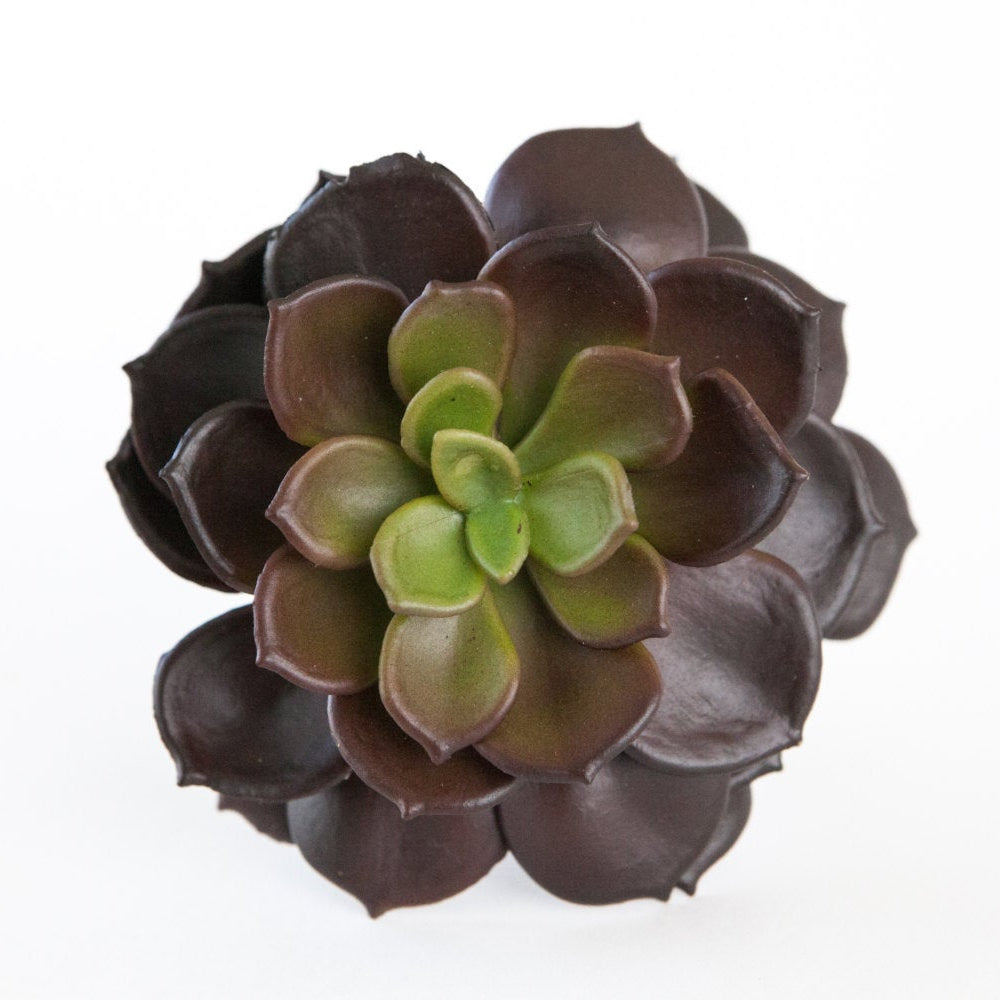 Artificial Echeveria Succulent in Burgundy Plum