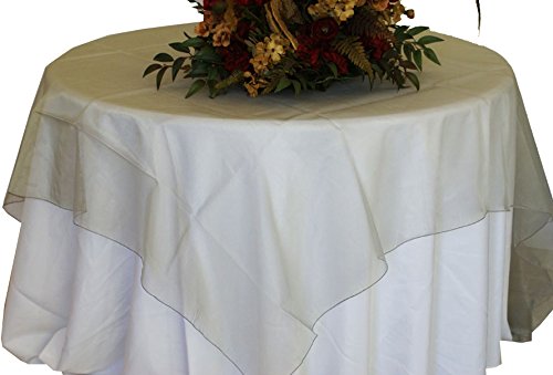 Silver Organza Table Overlay 80 X 80 Square(1 Piece)